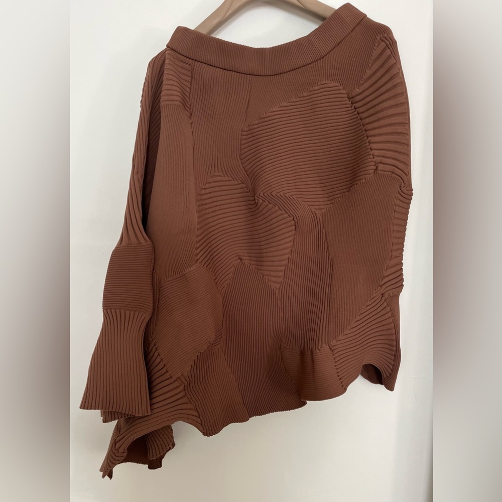 Issey Miyake Brown Textured Top